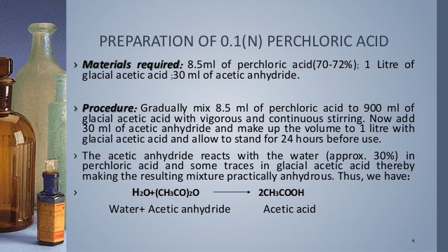 Non Aqueous Titration Of Weak Bases With Perchloric Acid Non aqueous titration
