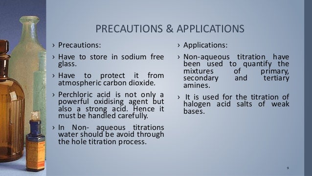 Non Aqueous Titration Of Weak Bases With Perchloric Acid Non aqueous titration