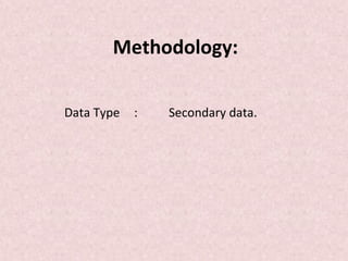 Methodology:

Data Type   :   Secondary data.
 