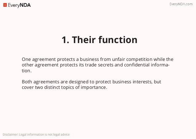non compete vs non disclosure nda non compete template