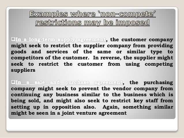 non compete agreement clauses and its scrutiny by the competition aut vendor non compete agreement