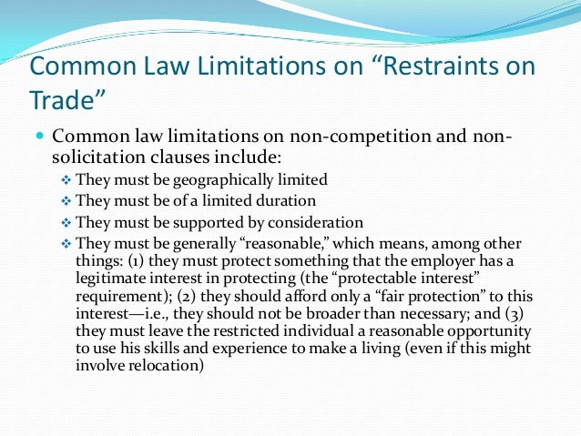 typical non compete clause
