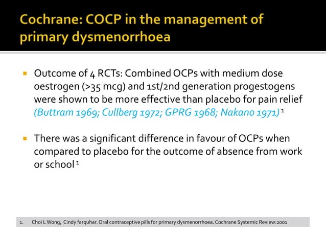 Non-contraceptive Benefits of COCP | PPTX