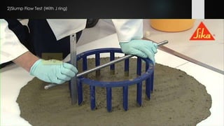 2)Slump Flow Test (With J ring)
 