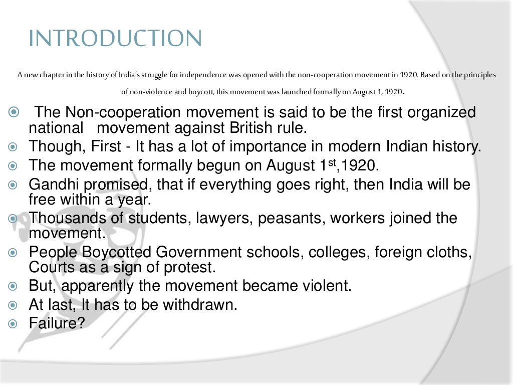 The Non cooperation movement