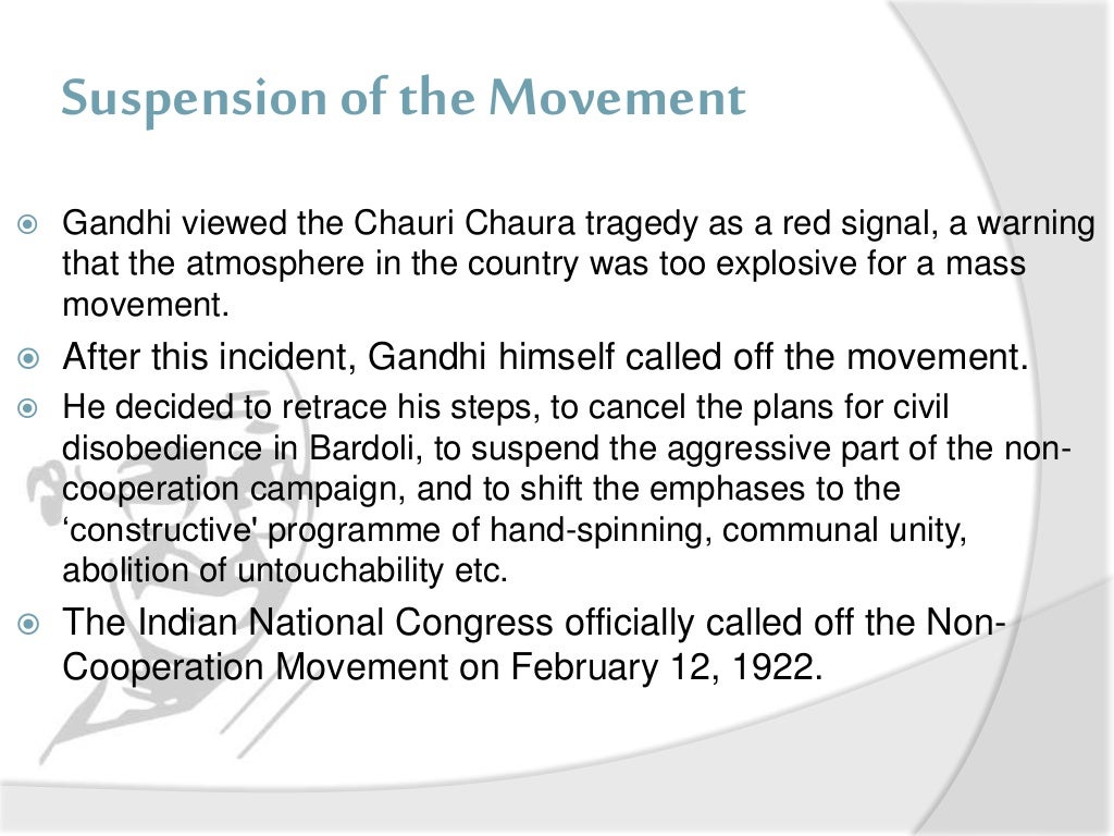 The Non cooperation movement