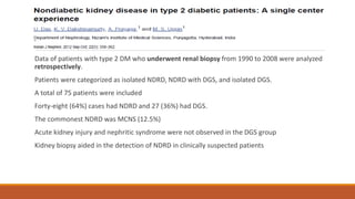 Ndrd Non diabetic renal disease with or without diabetic nephropathy dr ...