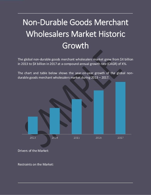 Non durable goods merchant wholesalers global market report 2018