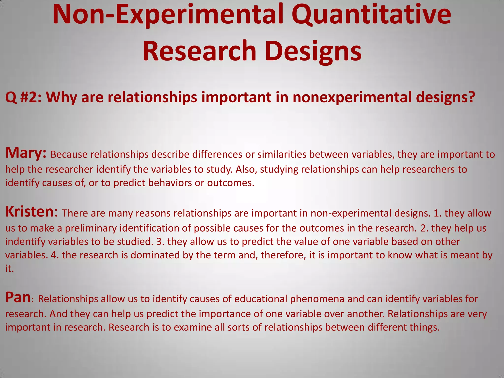  A report of the way things are or the way things were. 