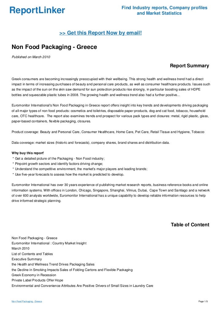 Non Food Packaging Greece