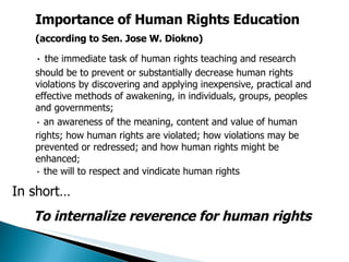 Non formal Human Rights Education