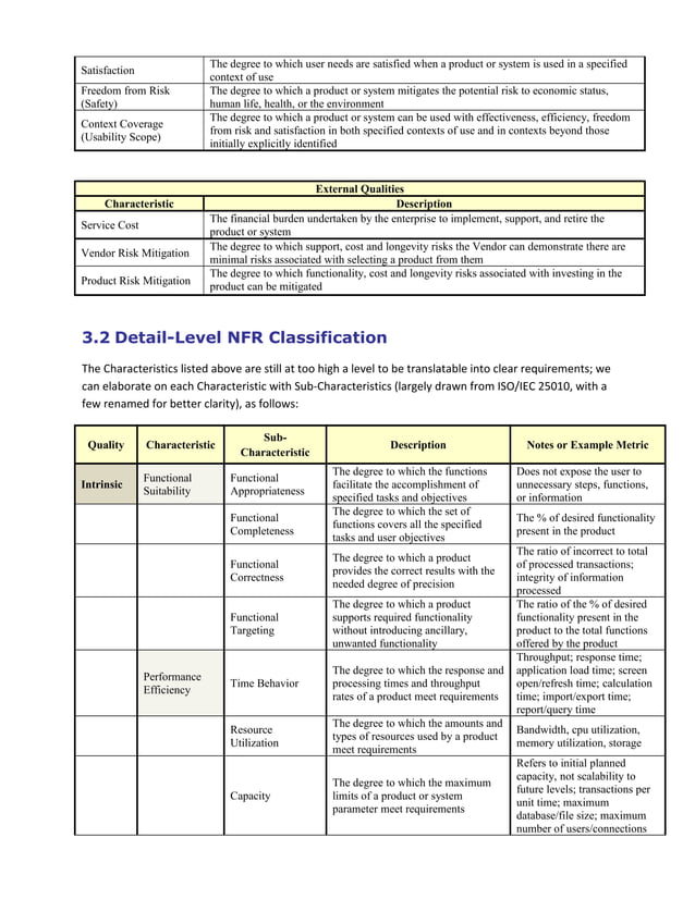 Non functional requirements framework | PDF