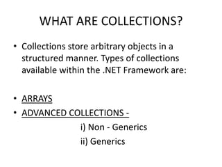 C# Non generics collection | PPT