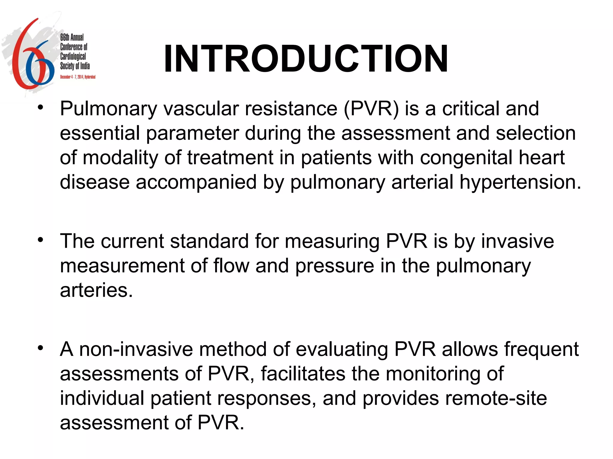 Non invasive estimation of pulmonary vascular resistance in patients of ...