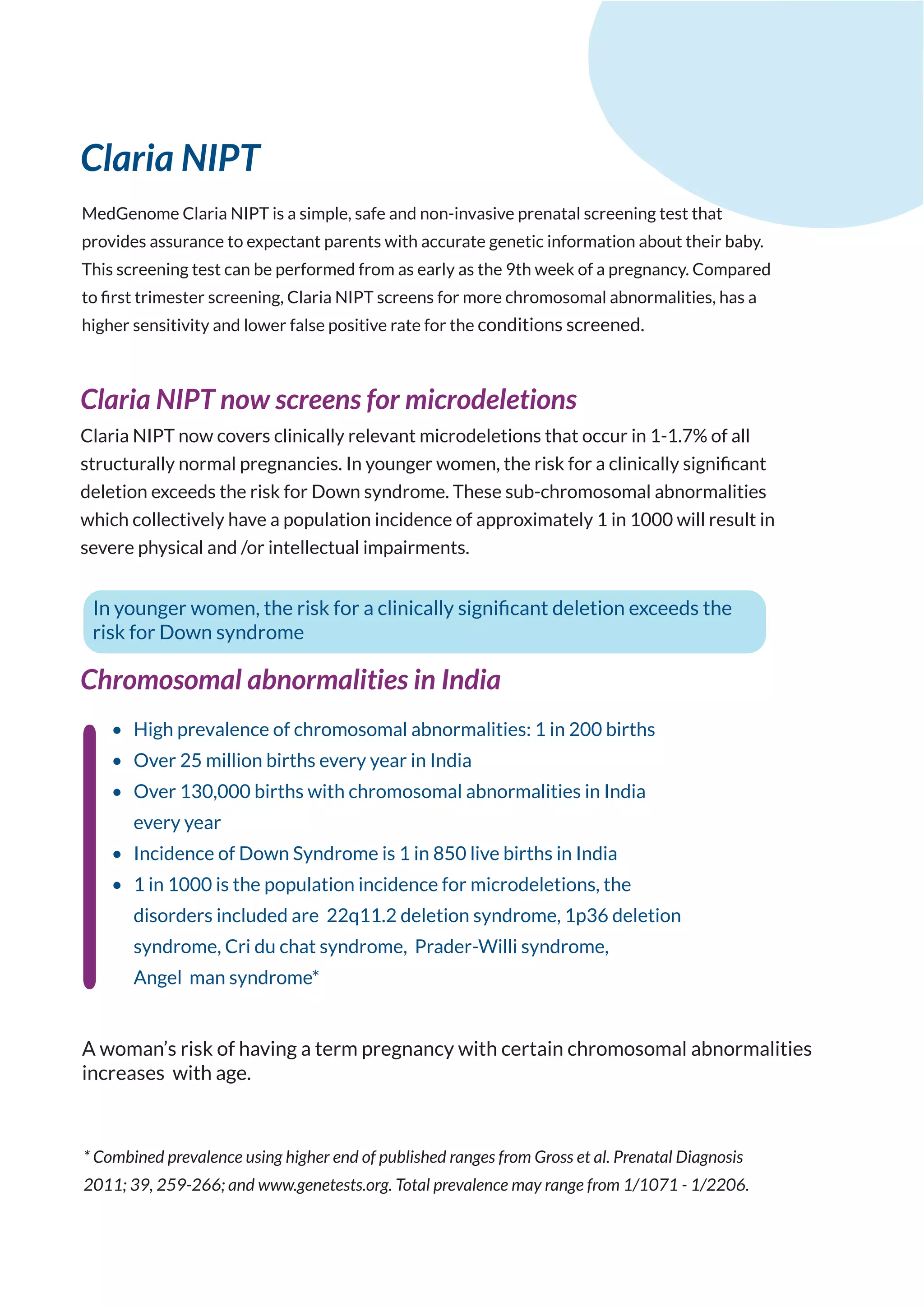 Non invasive prenatal test brochure | PDF