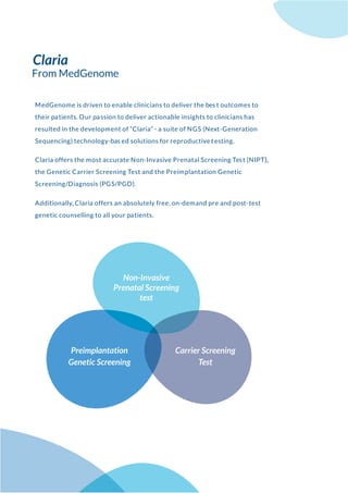 Non invasive prenatal test brochure | PDF