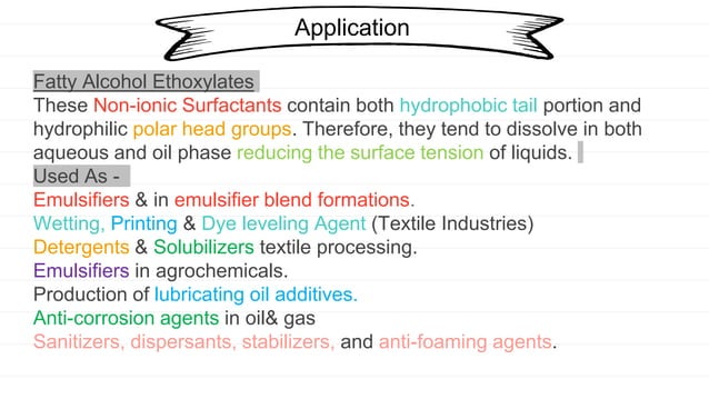 Non -ionic surfactants and their application | PPTX | Skin Care | Beauty