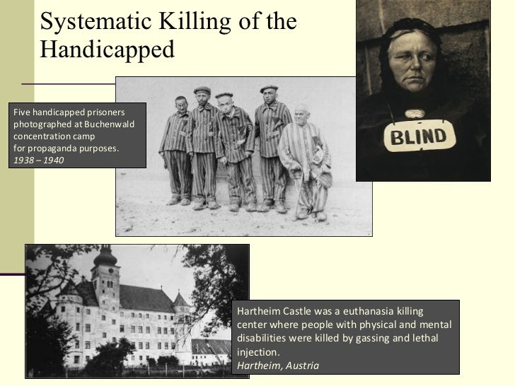 Systematic Killing of the Handicapped Five handicapped prisoners photographed at Buchenwald concentration camp for propaga...