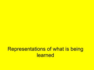 Representations of what is being learned 