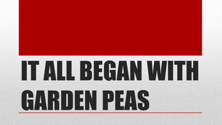 IT ALL BEGAN WITH
GARDEN PEAS
 