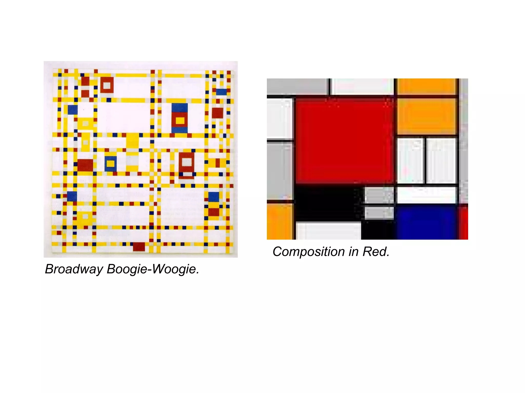 Broadway Boogie-Woogie. Composition in Red. 