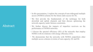 Non orthogonal multiple access | PPTX
