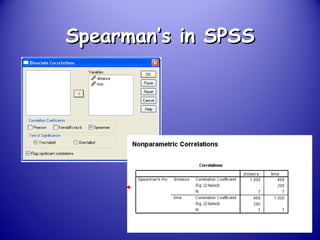 Spearman’s in SPSSSpearman’s in SPSS
 
