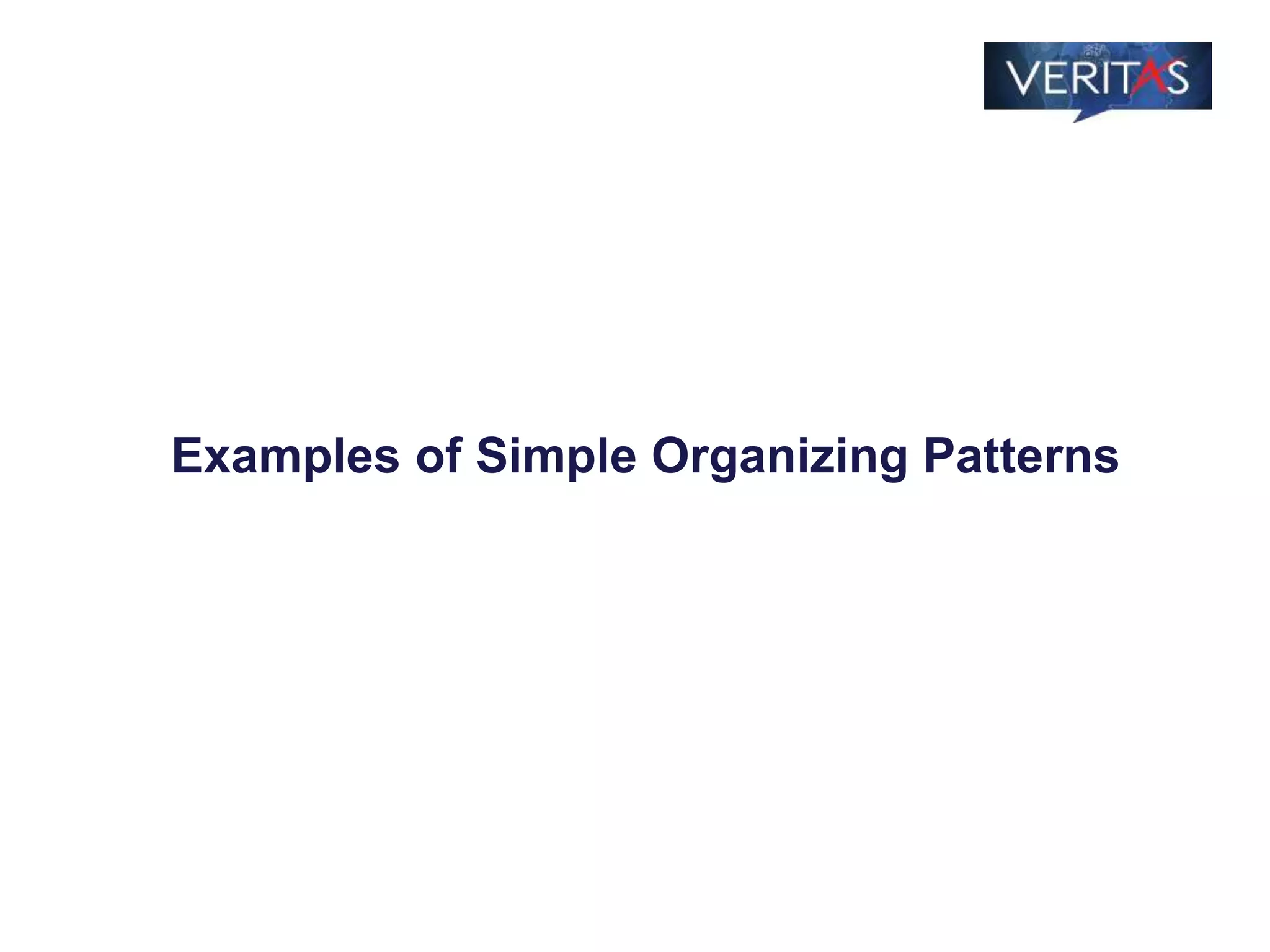 Examples of Simple Organizing Patterns
 