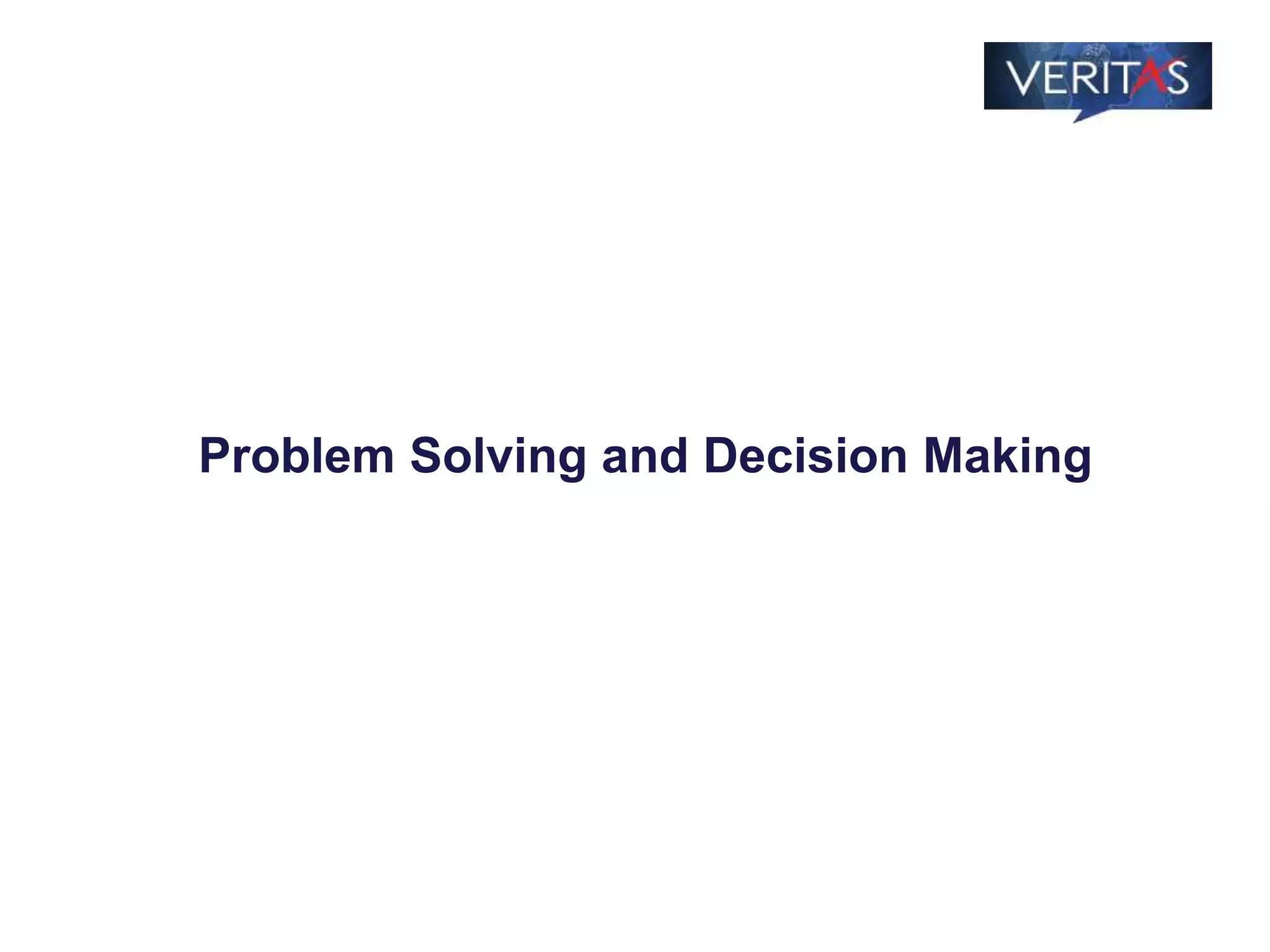 Problem Solving and Decision Making
 