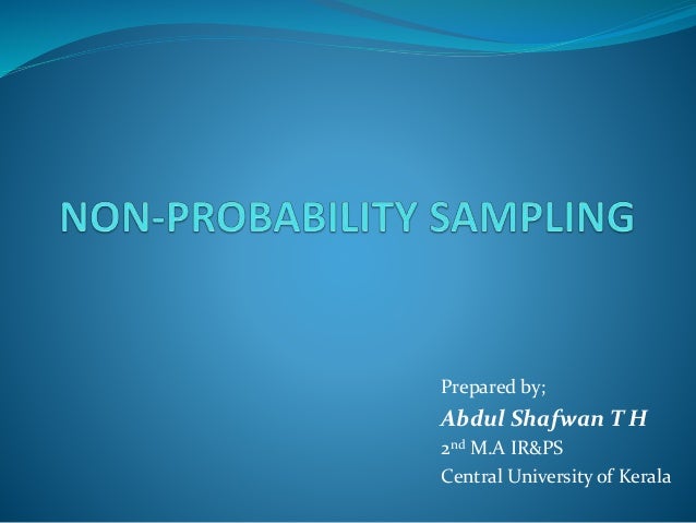 Non Probability Sampling