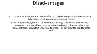 Probability Sampling Disadvantages probability and Non-probability sampling | PPTX