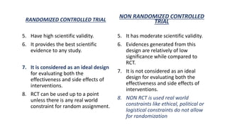 Non randomized controlled trial | PPTX | Medical Health