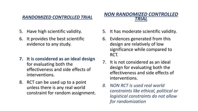 Non randomized controlled trial | PPTX | Medical Health