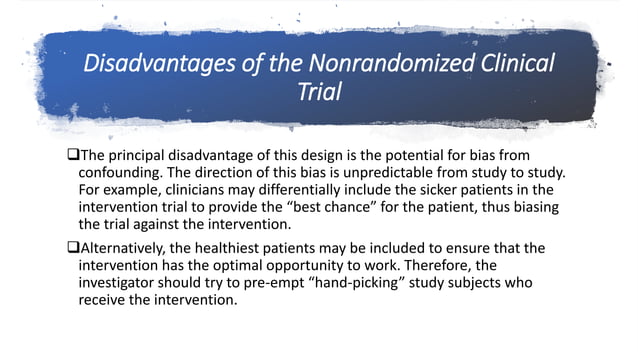 Non randomized controlled trial