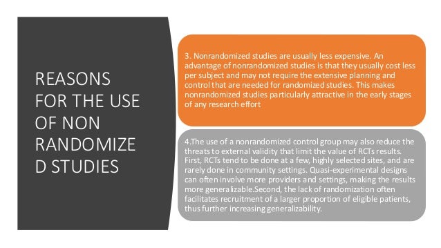 Non randomized controlled trial
