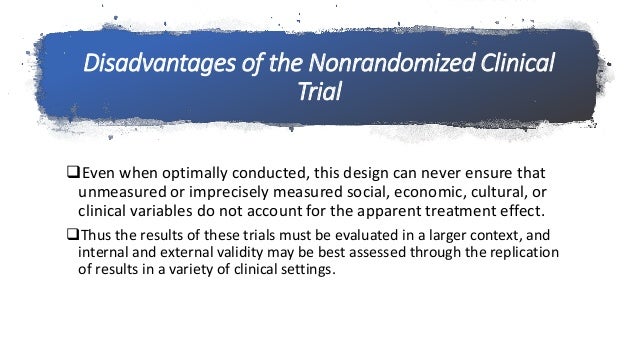 Non Randomized Controlled Trial