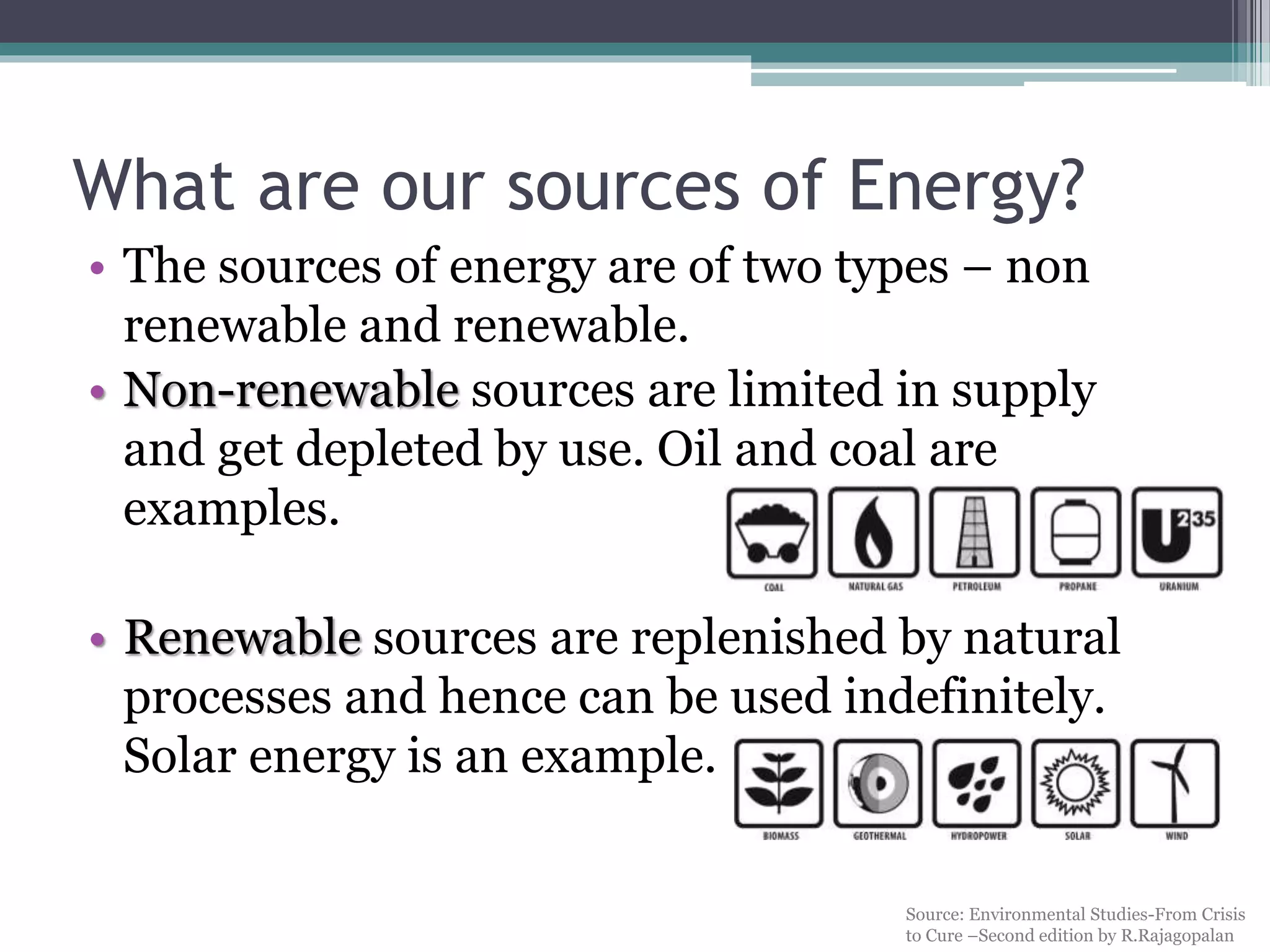 Non renewable sources of energy | PPTX | Environment | Science
