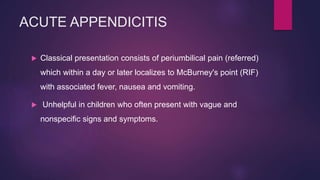 Non surgical mimics of appendicitis on imaging | PPTX