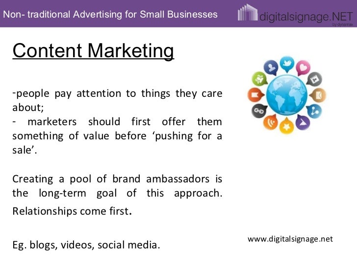 Nontraditional advertising for small businesses