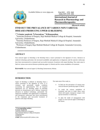 Non variceal upper gi bleeding ijrpp | PDF