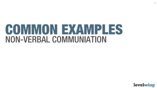 20




COMMON EXAMPLES
NON-VERBAL COMMUNIATION
 