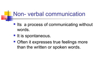 Non  verbal communication