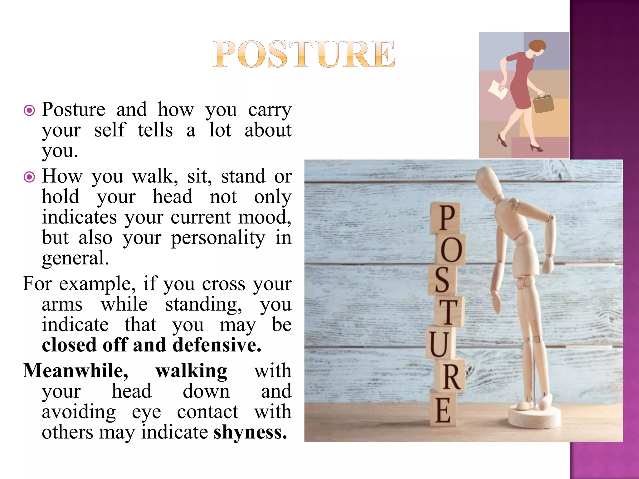 Body Posture Examples Non verbal communication | PDF