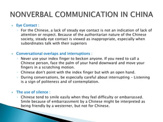 Non verbal communication russia, japan and china
