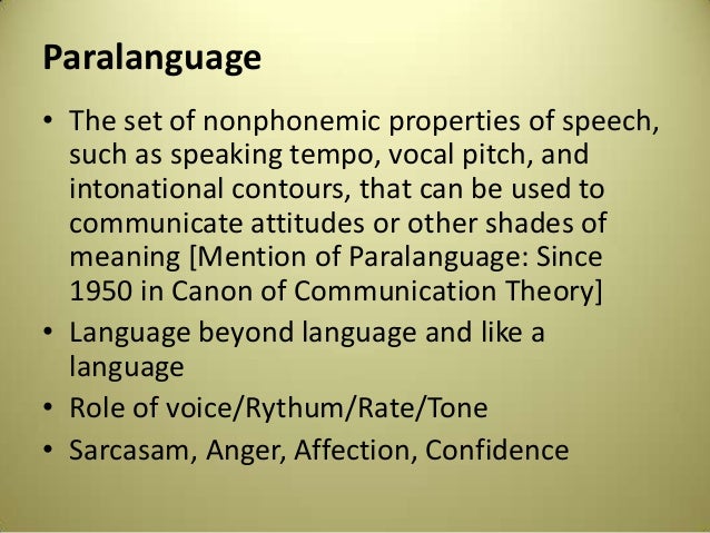 role of paralanguage in business communication