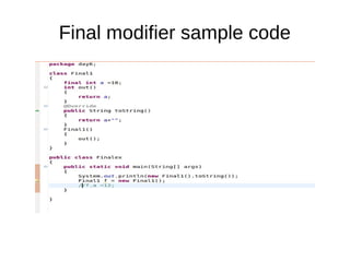 Non access modifiers | PDF
