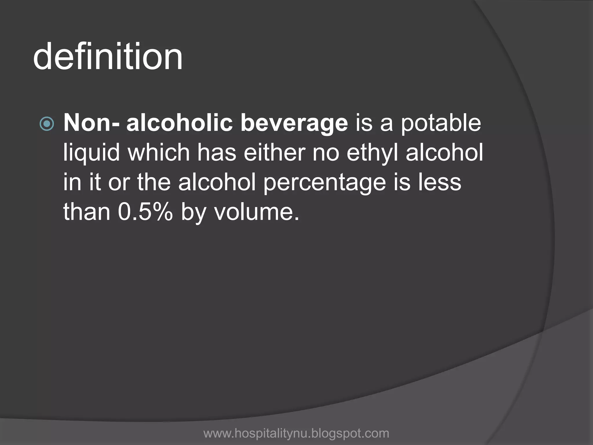 Non alcoholic beverages PPT