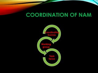 COORDINATION OF NAM
Coordinating
bureau
Working
group
Task
force
 