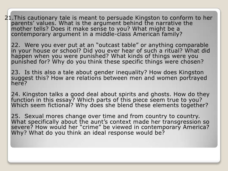 No name woman essay examples
