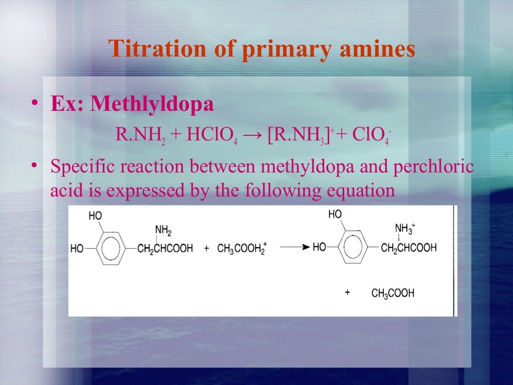 Non aqueous titration